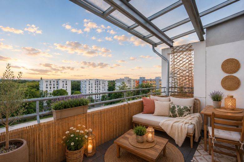 Attraktive Kapitalanlage: Modernes Wohnen mit Weitblick in Neuperlach – Einrichtungsbeispiel Balkon Blick SüdWest
