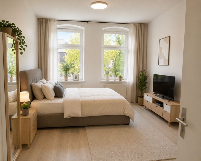 Großzügige 4-Zimmerwohnung  mit großer Terrasse und Wohnküche in Zeitz — vollsaniert – Elternschlafzimmer