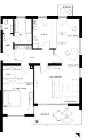 Wohnungsplan OG links