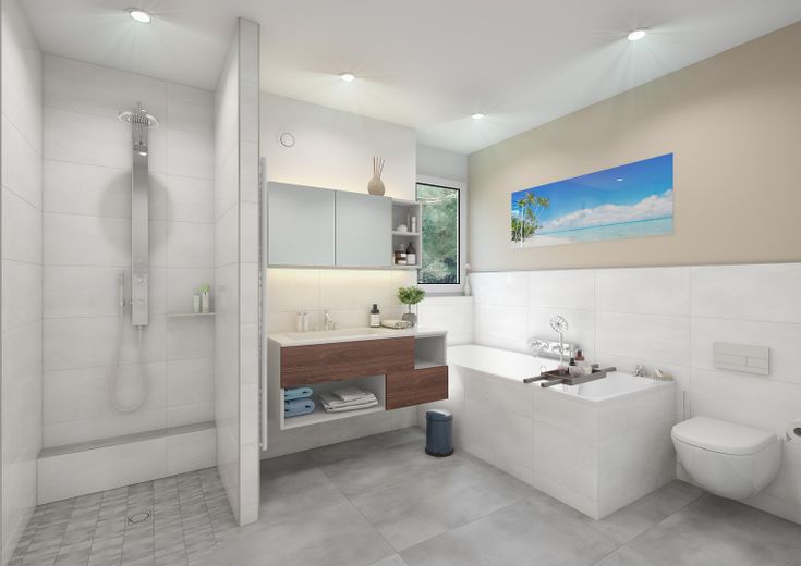 Modernes KfW-40-QNG-Massivhaus mit Garten – Top-Lage in Saulheim, PV & Wärmepumpe inklusive – Badetimmer 1.OG