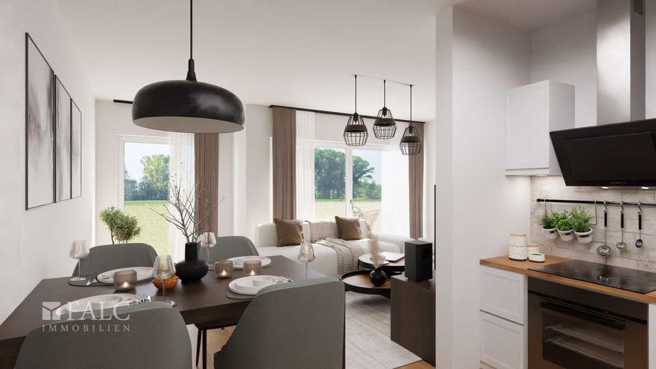 Kompakt trifft Komfort - Ihr stillvoller Rückzugsort mit Perspektive – Wohn- und Esszimmer