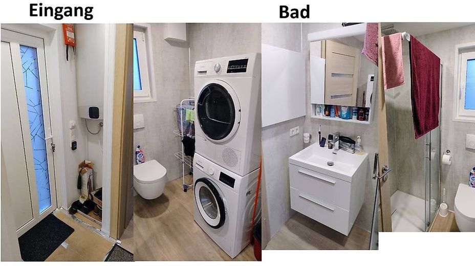 Winterfestes Luxus-Chalet (Bj. 2021) – Echter Haus-Standard mit Erstwohnsitz! – Eingang / Bad