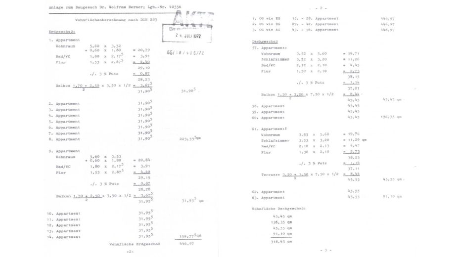 Teilungserklärung mit qm