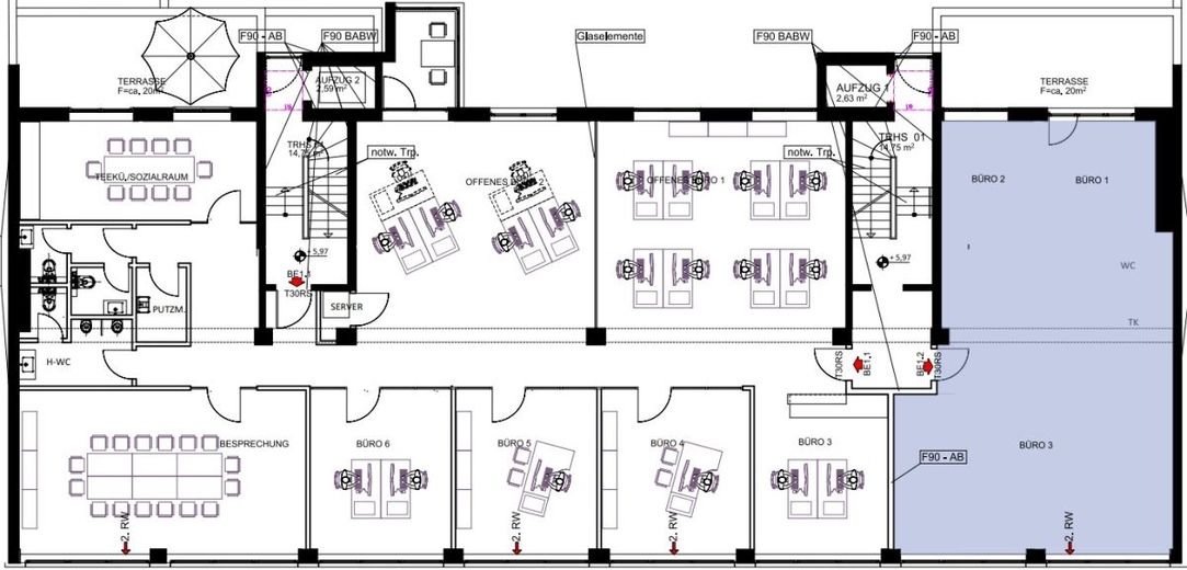 Saniertes Büro am Zülpicher Platz – HSR BSP Raumprogramm Büro (2)