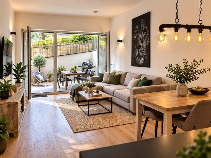 SIN COMISIÓN - Ubicación privilegiada / Moderno apartamento de 2 habitaciones (año de construcción 2018) con terraza, cocina y plaza de garaje subterráneo – Wohnen