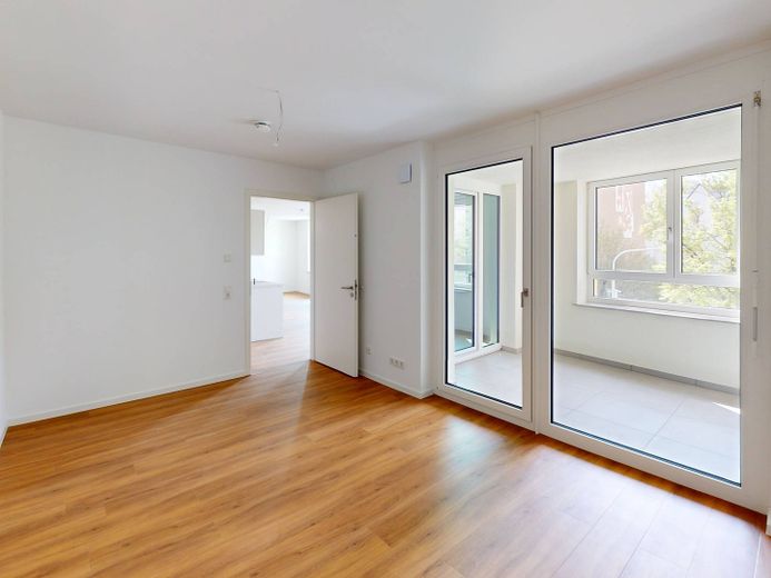 First occupancy: Ultra-modern 3-room new-build apartment with fitted kitchen and loggia in eastern Nuremberg – Ansicht II: Schlafzimmer I