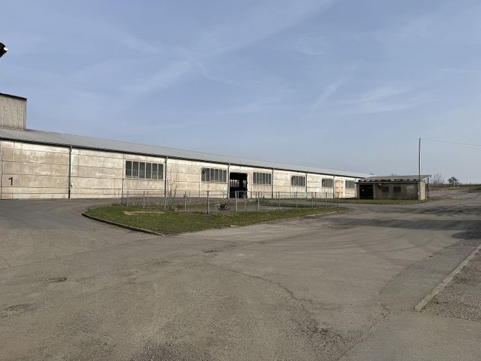 Großzügige Gewerbefläche mit Lagerhallenbestand und Büro in Neustadt a. d. Orla – Blick über die Hoffläche