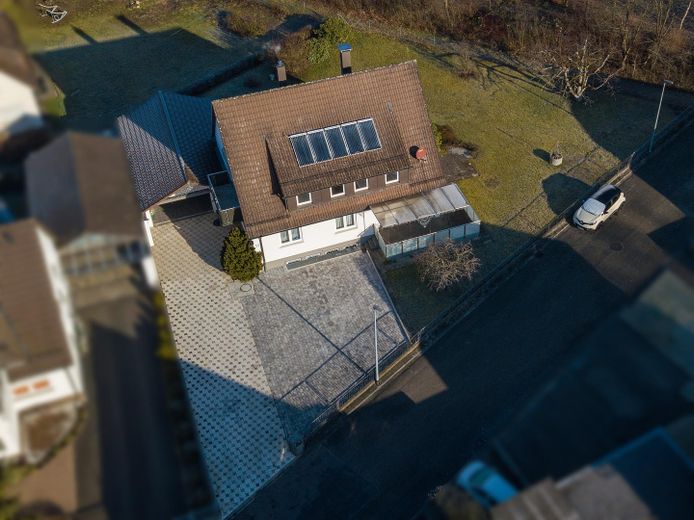 Blick auf Solarthermieanlage