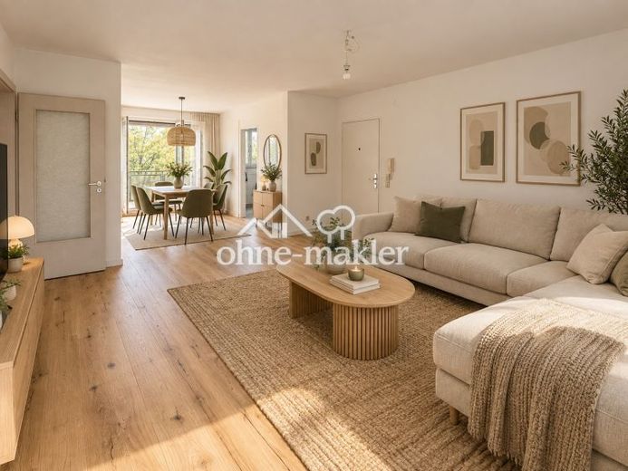 Modernisierte 3-Zimmer-Wohnung mit großem Westbalkon ins Grüne und TG – provisionsfrei – Foto 2