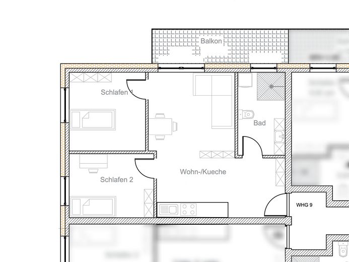 3-Zimmer-Wohnung im Obergeschoss in Diepenau zu vermieten – Grundriss