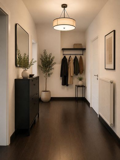Exklusive, moderne Wohnung mit Dachterrasse offener Küche, Kamin und TG-Stellplatz – Flur