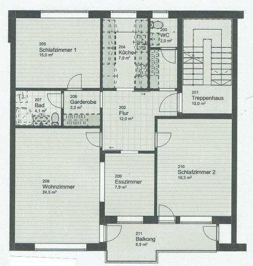 Well-laid-out apartment with a view of the greenery, top energy efficiency, top condition – Grundriss
