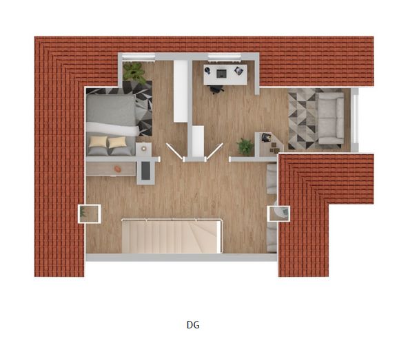 Raumwunder: Haus mit 6,5 Zimmern, hochwertiger EBK in Citylage – Grundriss DG