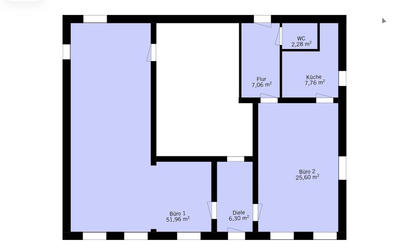 Grundriss Büro 1.)