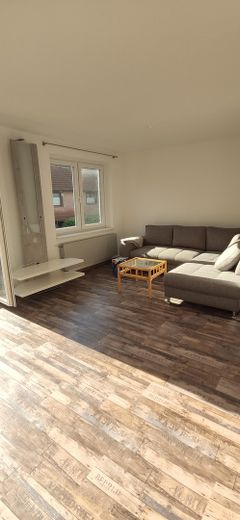 Top modernisierte 2-Zimmer-Wohnung mit Balkon und Tiefgaragen-Stellplatz an der Grenze zu HH – Wohnzimmer