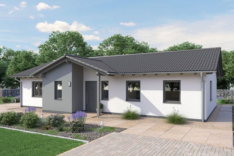 Wann genießen Sie Ihr neues Panorama Energiesparhaus mit großen Fenstern in Röttenbach – B88-150-G_EINGANG