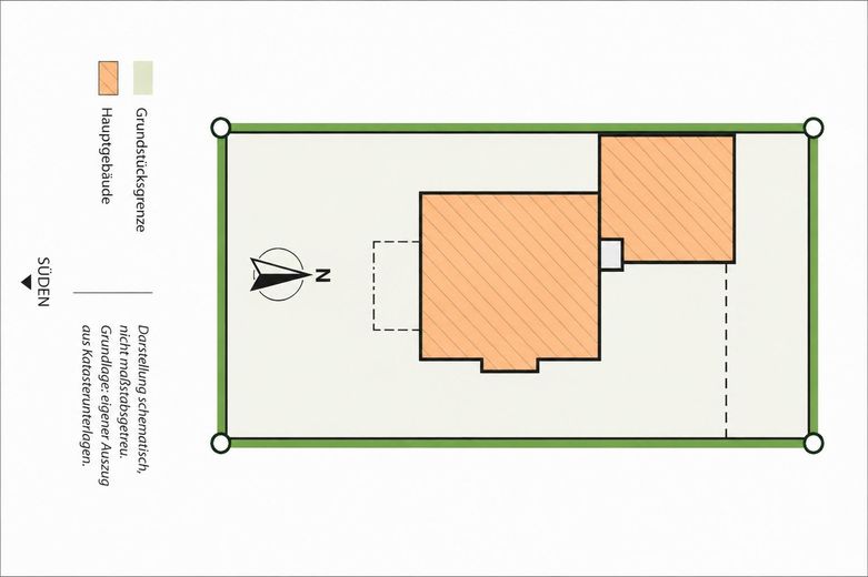 1-gezinshuis in 93333 Neustadt/Do (bj 2003), 120m² woonoppervlakte, 532m² grond en dubbele garage – Lageplan