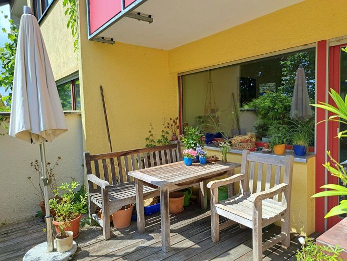 Überdachter Teil der Terasse