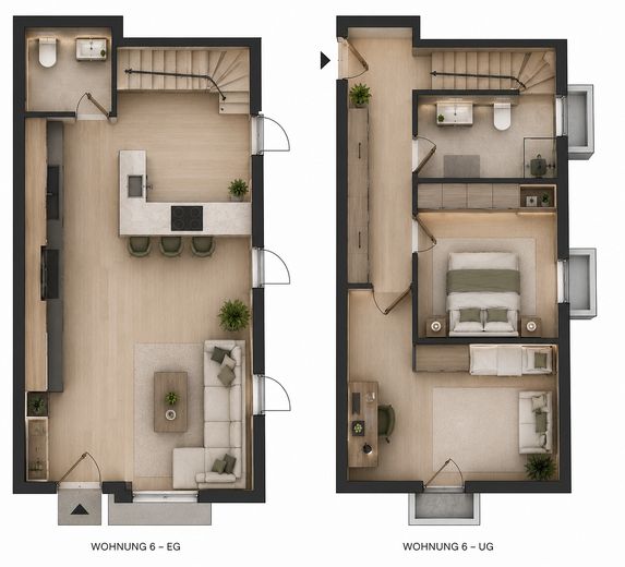 Modernes Wohnen auf 2 Ebenen – exklusive Maisonette mit Garten und Designküche – Foto 9