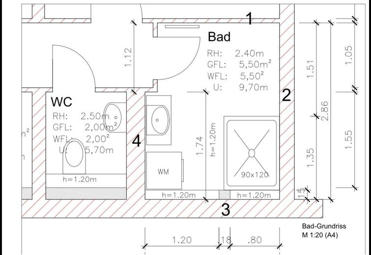 Grundriss Bad
