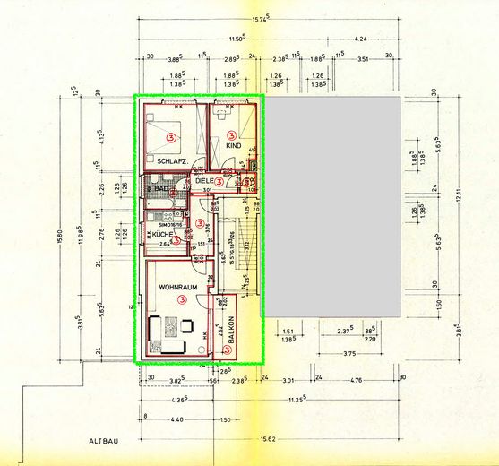 3-Zi-Whg. in Bochum-Linden-City m. Balkon – Grundriss