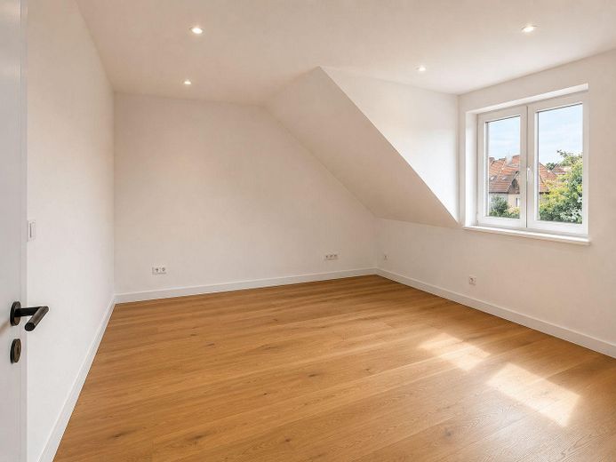 Almenhof · prima occupazione 2026 · appartamento di 3 locali all'ultimo piano con soleggiato balcone SW · KFW 55EE – Schlafzimmer - Visualisierung