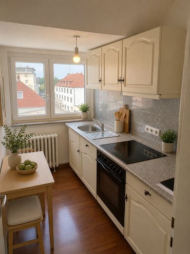 Gemütliche 3-Zimmer-Dachgeschosswohnung mit EBK in zentraler Lage – ab 01.08. frei – Küche