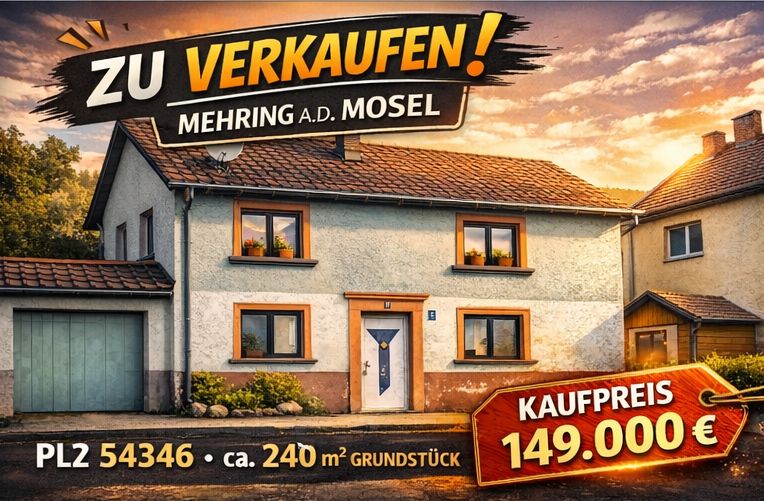 Mehring a.d. Mosel - Handwerker aufgepasst - zentral gelegenes Doppelhaus/Reiheneckhaus mit Ausbaupotential – Startbild