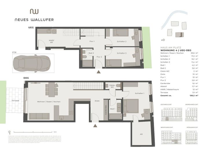Großzügiges Wohnen auf zwei Ebenen – moderne 4-Zimmer-Wohnung - Lübeck – Grundriss Whg. K04