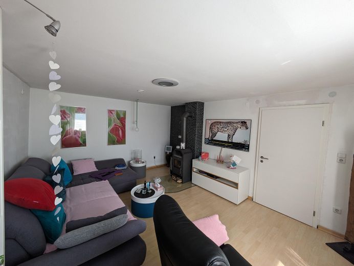 Wohnzimmer, Holzofen