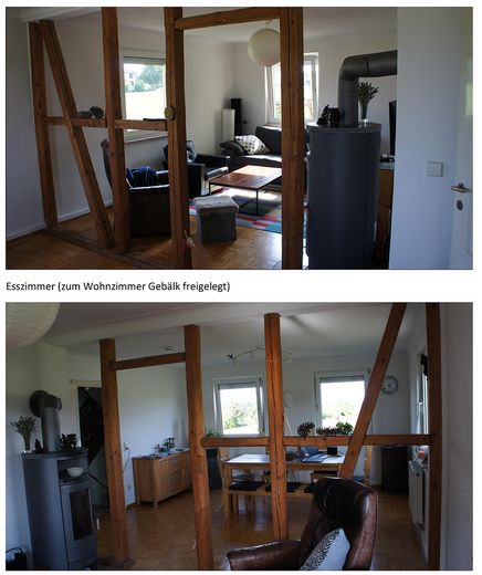 Charmantes Fachwerkhaus in ruhiger Ortsrandlage mit Scheune, Doppelgarage und großem Grundstück – EG