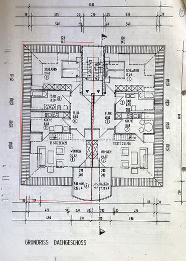 2,5-Zimmer-DG-Maisonette mit Galerie, Balkon, EBK & 2 TG-Stellplätzen – Wohnung Nr. 16 DG/2.OG Rechts 