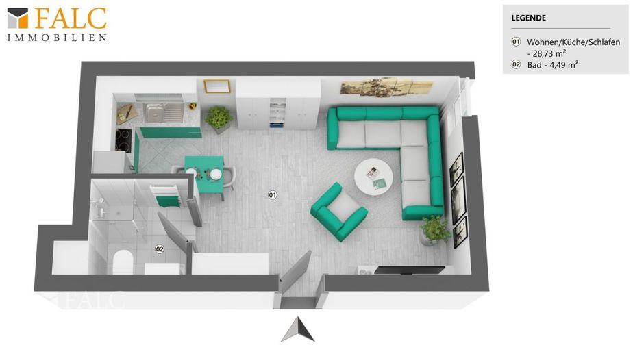 Attraktives Investment mit fünf Einheiten im Bremer Bahnhofsviertel - Perfekt für Ferienvermietung – Grundriss - Wohnung 59