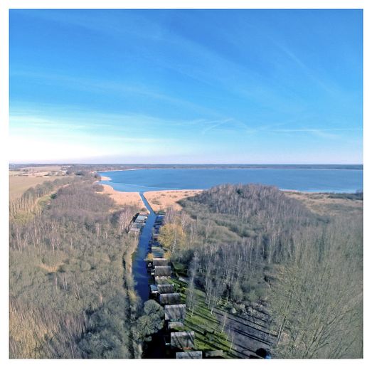 Luftbild der Bootshäuser