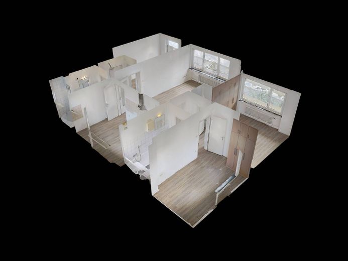 Komfortabel ausgestattete 4-Zimmer-Wohnung mit BALKON – 3D-Ansicht Grundriss
