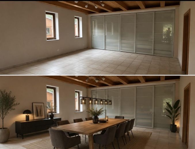 Wunderschönes Architektenhaus zur Miete – Wohn-und Essbereich
