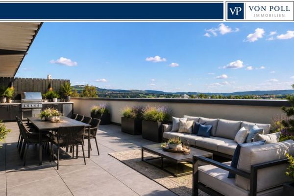 Oben angekommen - Penthouse mit 60qm Dachterasse und Weitblick