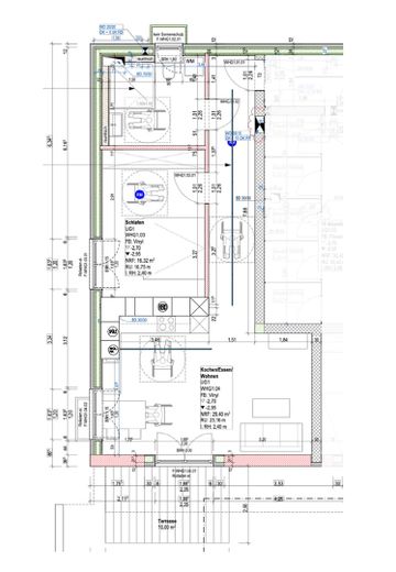 2 Zi. Grundriss Wohnung 1