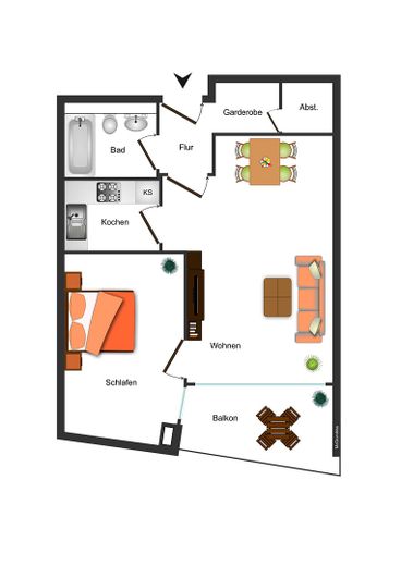Möblierte Wohnung, Pool & Sorglos-Investment in Augsburg-Göggingen – Grundriss 