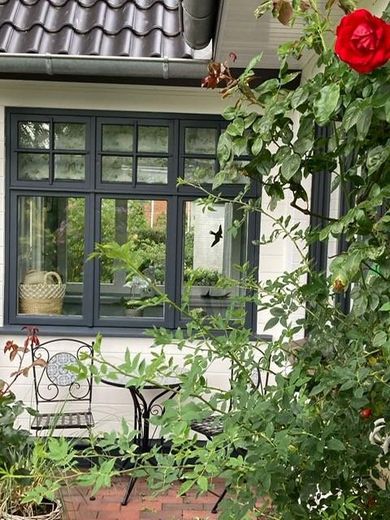 Exclusive country house near Sylt with ambiance & flair – Gemütlicher Sitzplatz