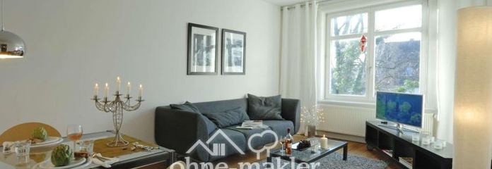 Piso antiguo de 2 habitaciones con balcón – completamente amueblado, 57 m² en Winterhude, cerca del Stadtpark