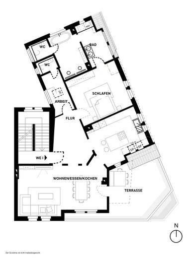 Rare opportunité dans un monument KfW : loft dans un immeuble ancien, grande terrasse sur le toit et prestations haut de gamme PREMIÈRE OCCUPATION – Grundriss (4. OG)