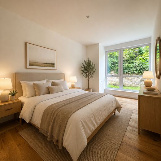 Helle 3-Zimmer-Gartenwohnung | 100 m² | Südgarten | frisch saniert | provisionsfrei – Schlafzimmer 1 visualisiert