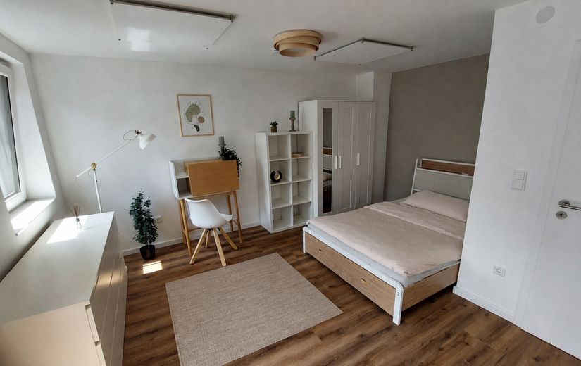 Hochwertiges Studio-Apartment in Mannheim Neckarstadt-West, vollmöbliert – Wohn-/Schlafbereich