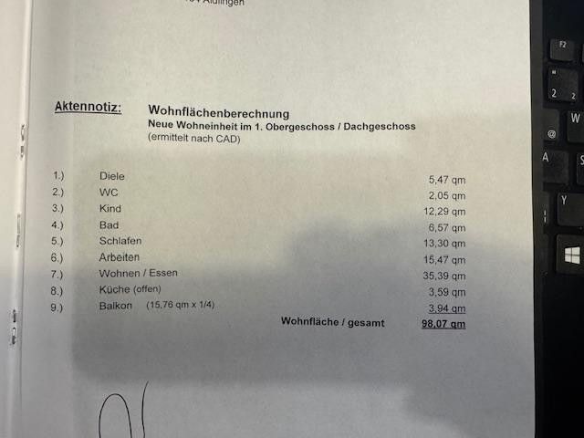 OG Wohnflächenberechnung