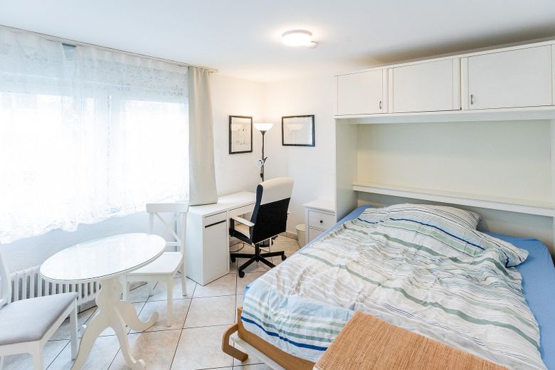 Voll möbliertes 1-Zimmer-Apartment in Sachsenhausen – 999 € all-inclusive, sofort frei – Wohnraum, Blick zum Fenster