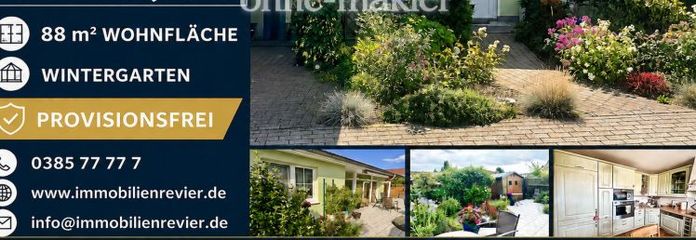 Provisionsfreier Reihenbungalow mit Wintergarten und gepflegtem Garten in Wittenförden