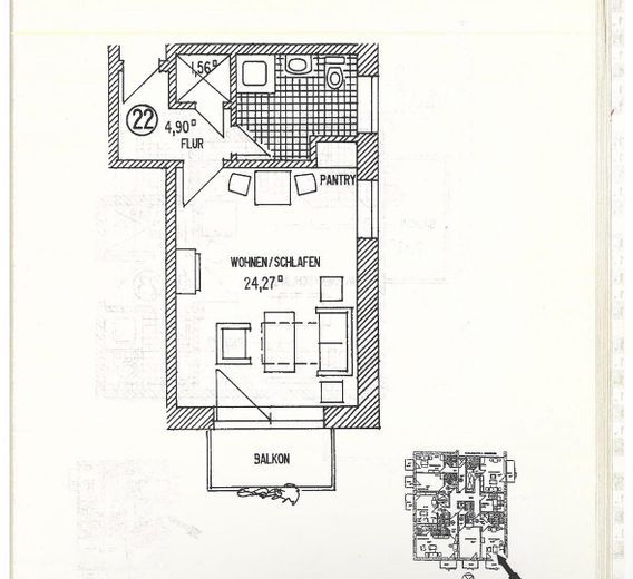 Helle 1,5 Zi. Wohnung mit Balkon – Foto 7
