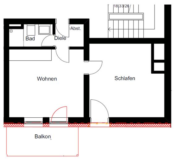 Erstbezug Kernsaniert | Helle 2-Zimmer Wohnung mit Balkon in München-Giesing – Grundriss Wohnung