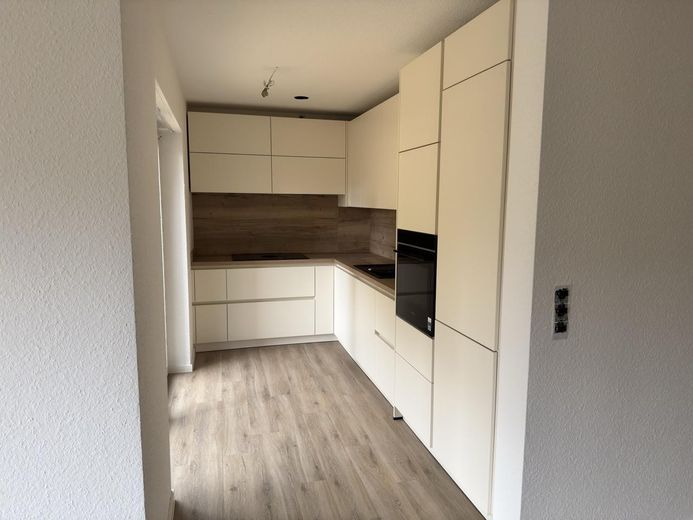 Hochwertige 3-Zimmer-Gartenwohnung mit Südterrasse, Designküche & Blick ins Grüne – Tischlerküche im Neubau